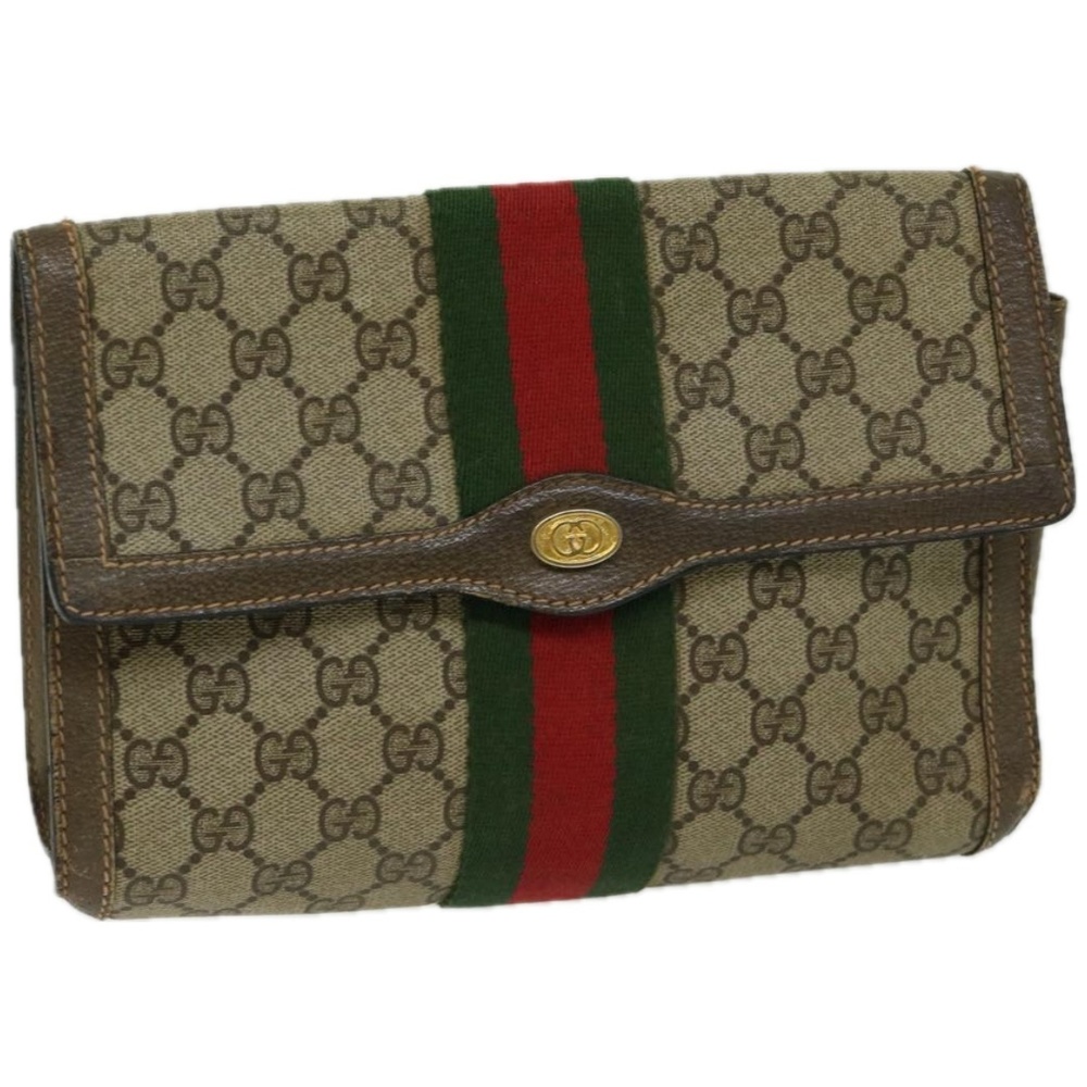 Gucci Brown and Green Clutch